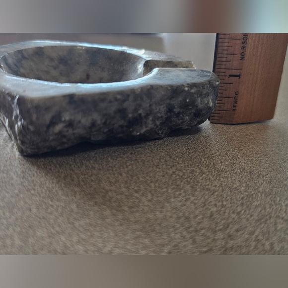 Vintage Action Genuine Italian Alabaster Hand Carved Ashtray - Picture 8 of 11